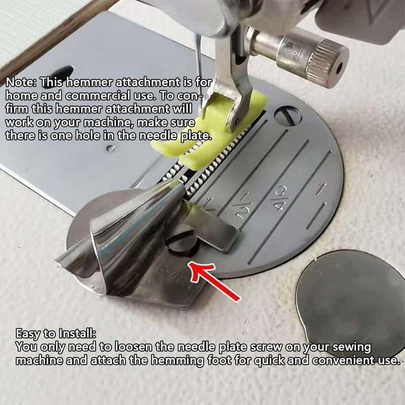 Desolio Universal Sewing Rolled Hemmer Foot - Precision Edge Stitcher-Rolled Hemmer Foot - Rolled Hem Hammer Foot for Sewing Machine (3/4/5/6MM (4Pcs)) - Image 4